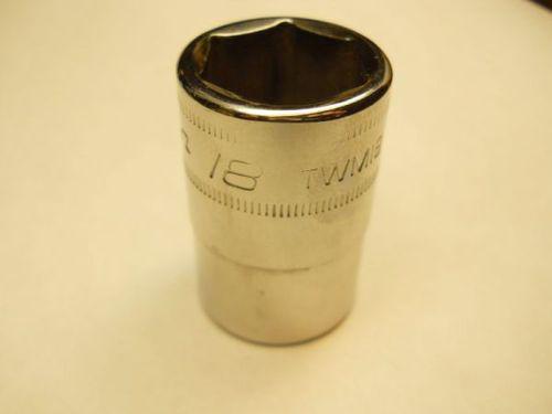 Free ship snap on 1/2-inch drive/6-point 18mm twm-18 usa chrome / shallow socket