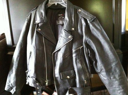 Like new mens leather king thinsulate open road motorcycle riding jacket coat xl