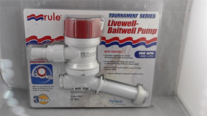 New rule tournament series livewell-baitwell pump 401c 500 gph 12 volt
