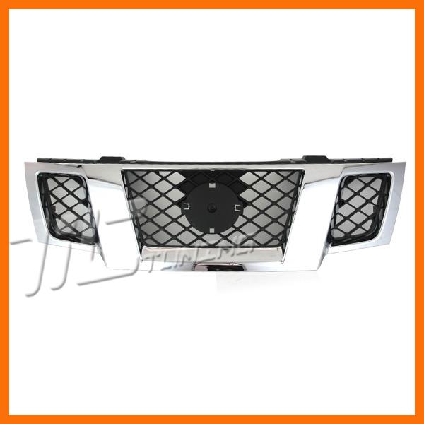 2009-2011 nissan frontier chrome grille outer frame mat black mesh grill insert