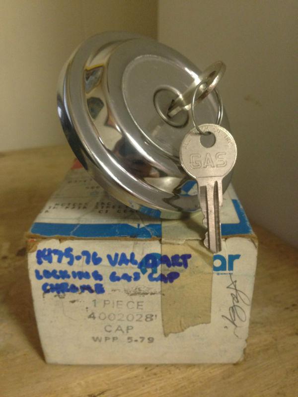 1975-76 nos plymouth valiant dart locking gas cap chrome pt#4002028 mopar hotrod