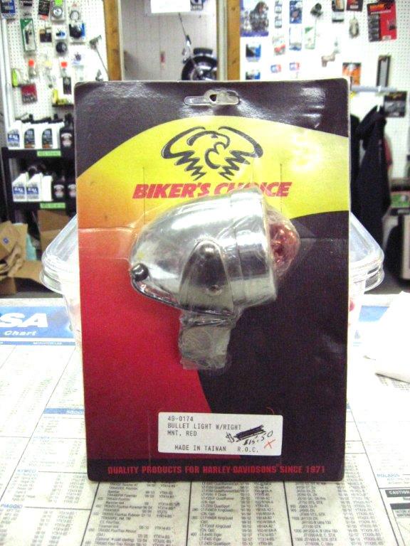 Biker's choice bullet light - right rear mount - red lens