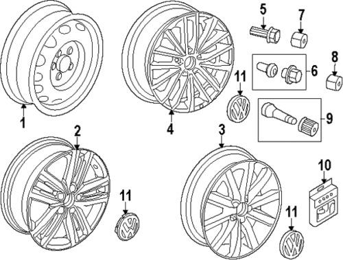 Volkswagen 5c0601025a8z8 genuine oem factory original wheel, alloy