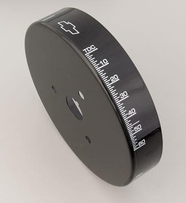 Proform harmonic balancer cover aluminum black 8" diameter degree markings sbc