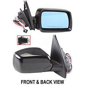 Smooth black power heated side view door mirror assembly passenger's right
