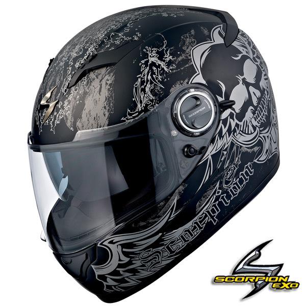 Scorpion exo 500 skull matte black helmet size l