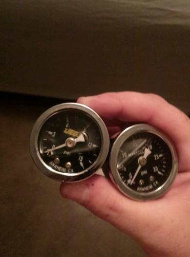 One jegs and one marshal liquid filled gauges