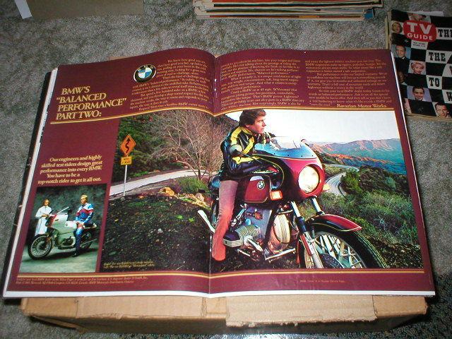 1978 bmw r100s  r100rs motorcycle ad  - 2  models ( centerfold ad )