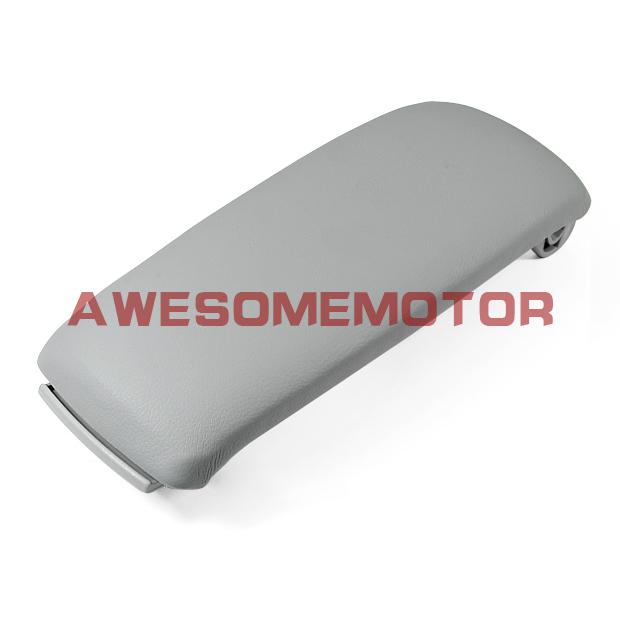 Gray leatherette center console armrest cover lid latch new for audi a6 02 04 06