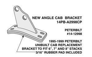 Peterbilt 377-8 conventional cab bracket angle chrome exhaust bracket