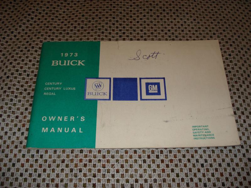 1973 buick owners manual original glovebox book regal