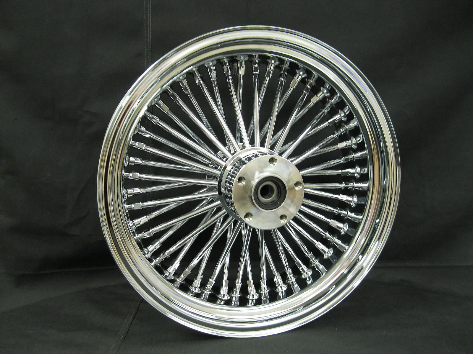 Chrome ultima 48 fat king spoke 16x3.5" front dd wheel for harley & customs