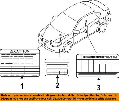 Hyundai oem 3245123083 labels-emission label