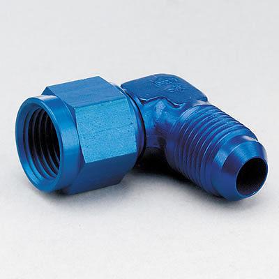 Russell 614812 fitting coupler 90 deg female -12 an to male -12 an blue ea