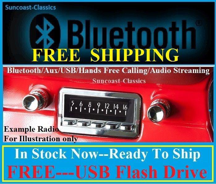 1961-63 cutlass & f85 radio  am fm aux + usb + bluetooth hands free black fd