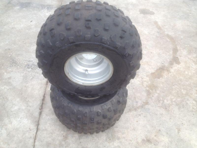 Find 03 YAMAHA BLASTER REAR WHEELS RIMS TIRES 21-10-8 DUNLOP in Louisiana, US, for $40.00