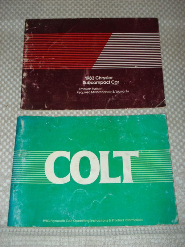 1983 plymouth colt owners manual set books original books