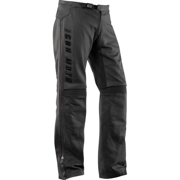 Black w36 icon automag leather overpant