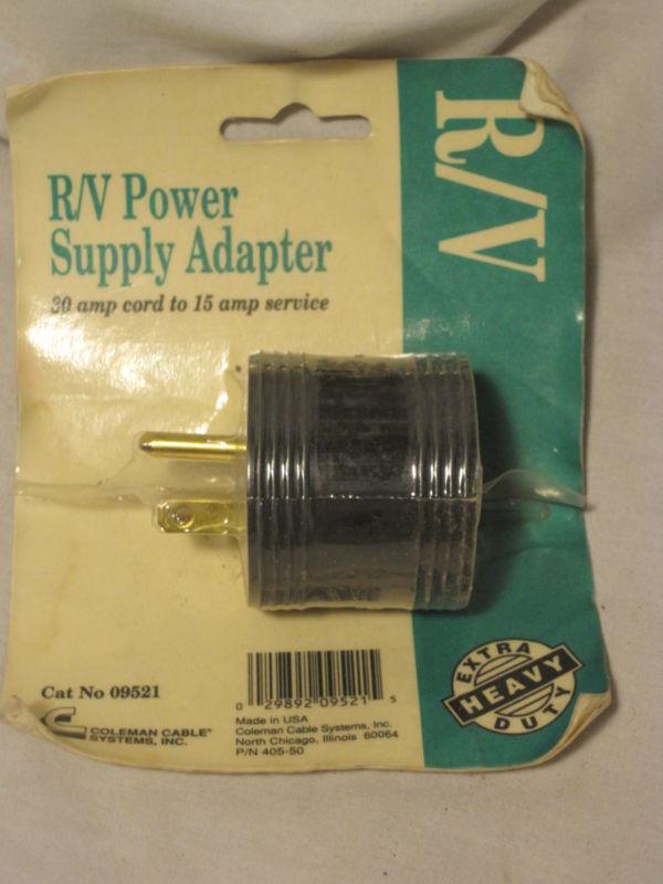 R/v power supply adapter rv trailer extra heavy duty 30 to 15 amp 09521 u.s.a.