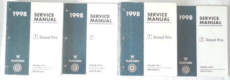 1998 pontiac grand prix service repair manuals 4 volume set 