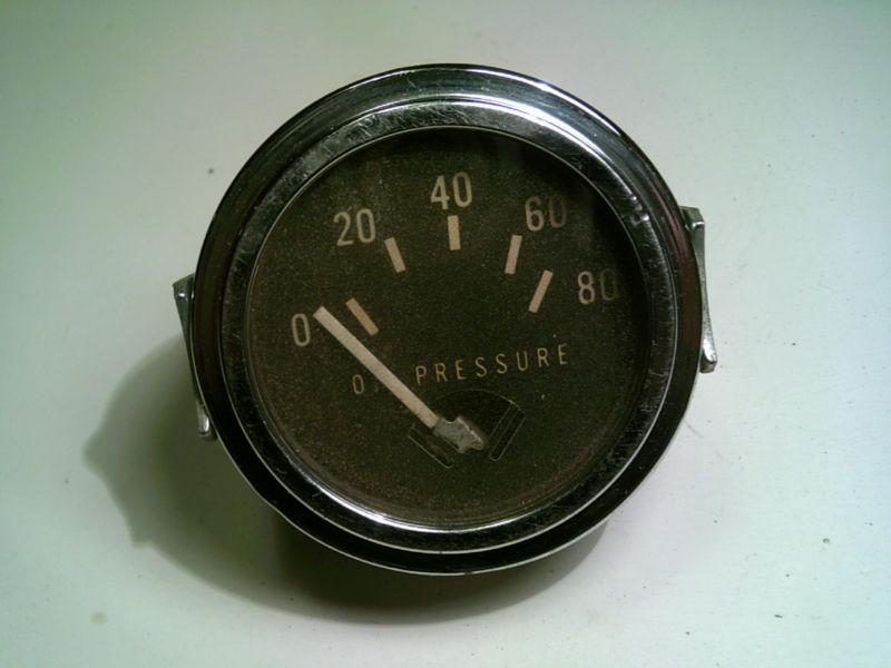 Vintage electrical stewart warner oil pressure gauge, auto truck or tractor part
