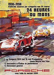 Porsche 550, 356 victories 24 lemans1950-1956 factory poster new