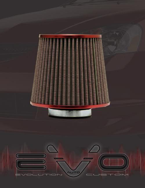 Universal 3" inch auto high flow air filter red  new