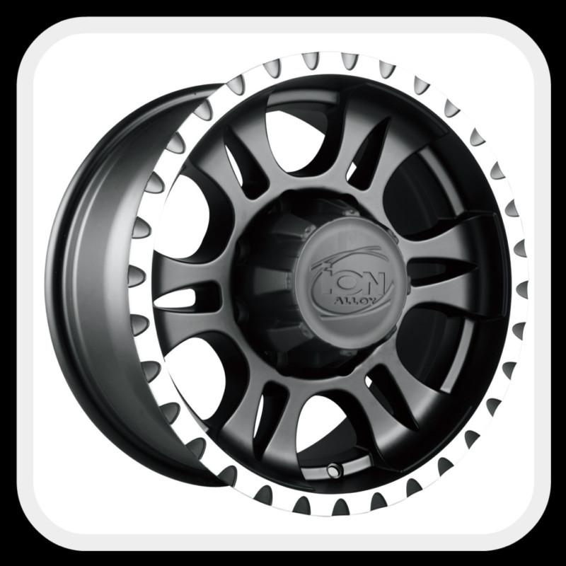 Ion alloys style 195 wheels rims 17x9, 5x5.5", matte black with machined lip