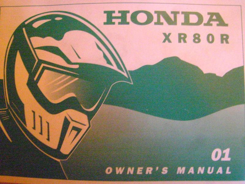 Honda xr80r dirtbike owner's/operator's manual '01