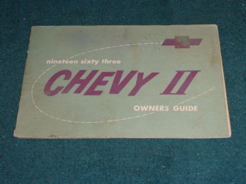 1963 chevrolet / chevy ii / nova owner's manual / good original!!!