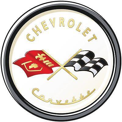 Genuine hotrod hardware vintage sign chevrolet corvette 12 in. diameter each