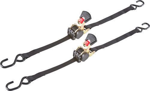 Qty 2- 1" retractable ratchet tie down strap-boat trailer-motorcycle-atv carrier