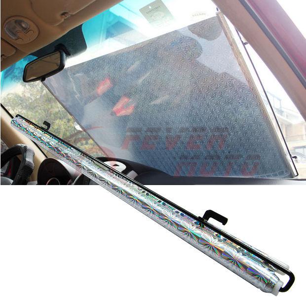 Fm new bling auto rollable resractable handy block window sun vior windshield