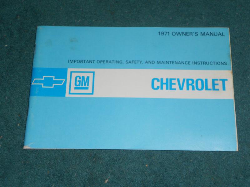 1971 chevrolet full-size owner's manual / original impala caprice guide book