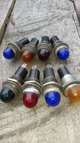 Great set of 8 old vintage marker lights rat hot rod motorcycle several colors