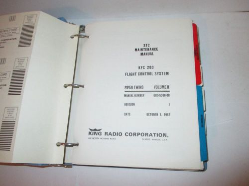 King kfc-200 flight control system piper twins vol ii stc maintenance manual