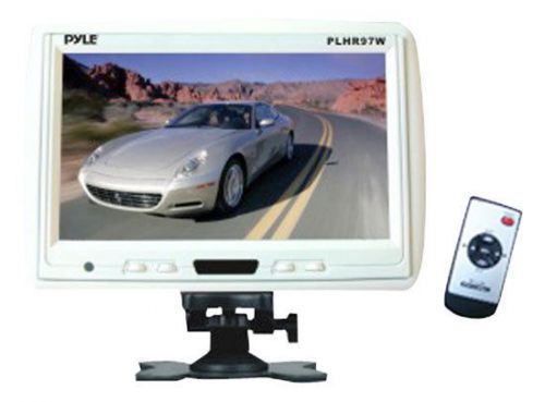 New pyle plhr97w 9&#039;&#039; tft lcd headrest monitor w/ stand white