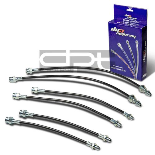 Rx7 fb 13b replacement front/rear stainless hose black pvc coated brake line kit