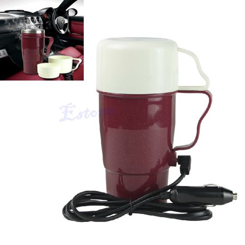 Portable car 12v stainless steel kettle boil cup warm hot water 100° heater mug