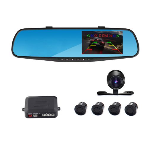 Front and rear dvr car camcorder voice report with park reverse radar pz621