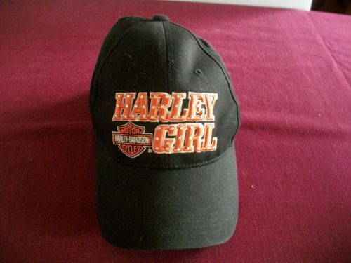Harley davidson black harley girl motorcycle hat cap w rhinestones one size