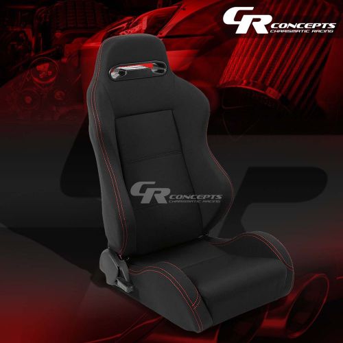 Type-r black+red stitches sports racing seats+mounting sliders passenger side