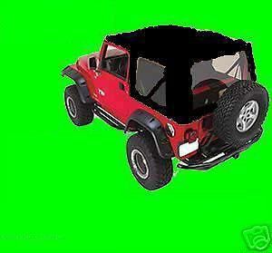New1997--2006 soft top jeep wrangler black clear windows with front upper doors