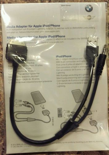 New genuine oem bmw mini iphone ipod media adapter y cable bmw # 61 12 2 344 300