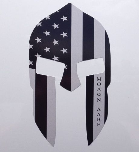 Molon labe 4&#034; spartan helmet subdued american flag decal sticker matte vinyl usa
