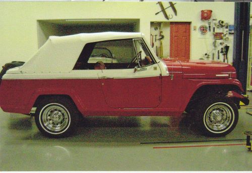 Jeepster continental convertible top+window - white vinyl