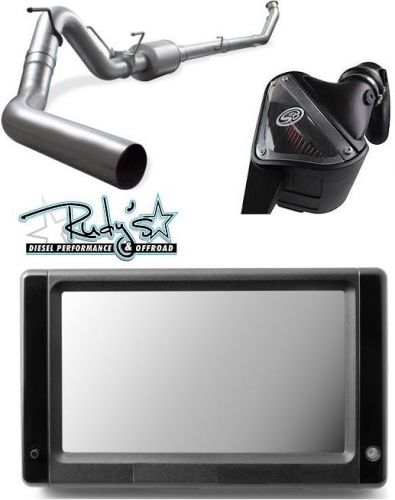 Touchscreen otf tuner dpf egr del 4&#034; exhaust for 10-12 dodge ram 6.7 cummins s&amp;b