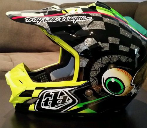 Troy lee designs se3 motocross motorcycle helmet baja black/yellow medium- new
