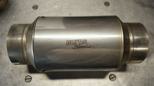 (2) burns 4&#034; inlet/outlet ultra light stainless steel race mufflers 12&#034; long