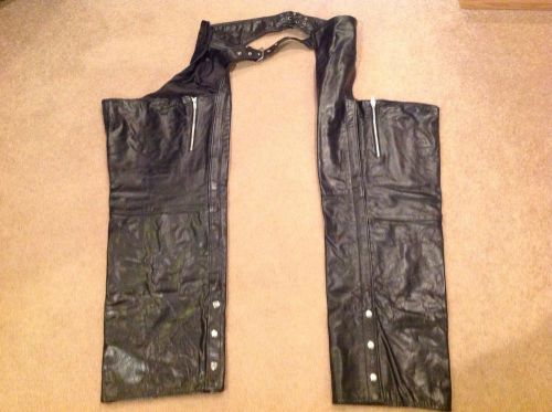 Xelement womens black leather chaps motorcycle gear size 22  nwot